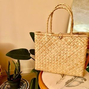 Vintage Handcrafted Woven Lauhala Hula Bag